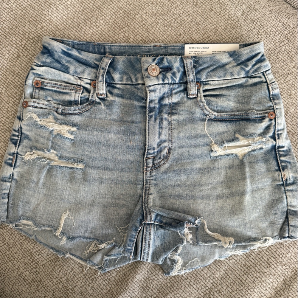 Next Level Apparel Light Blue Jean Shorts